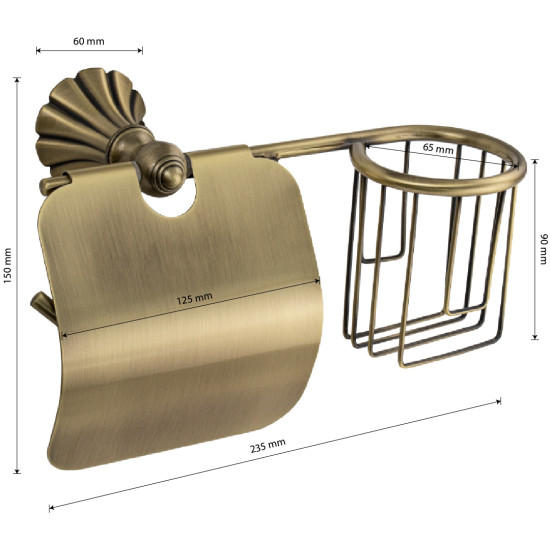 Держатель туалетной бумаги MAGNUS ART95244 бронза